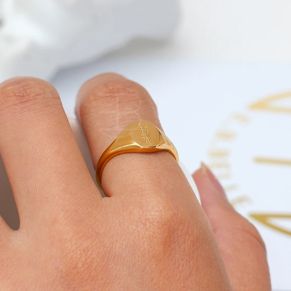 Floral Etched Ring