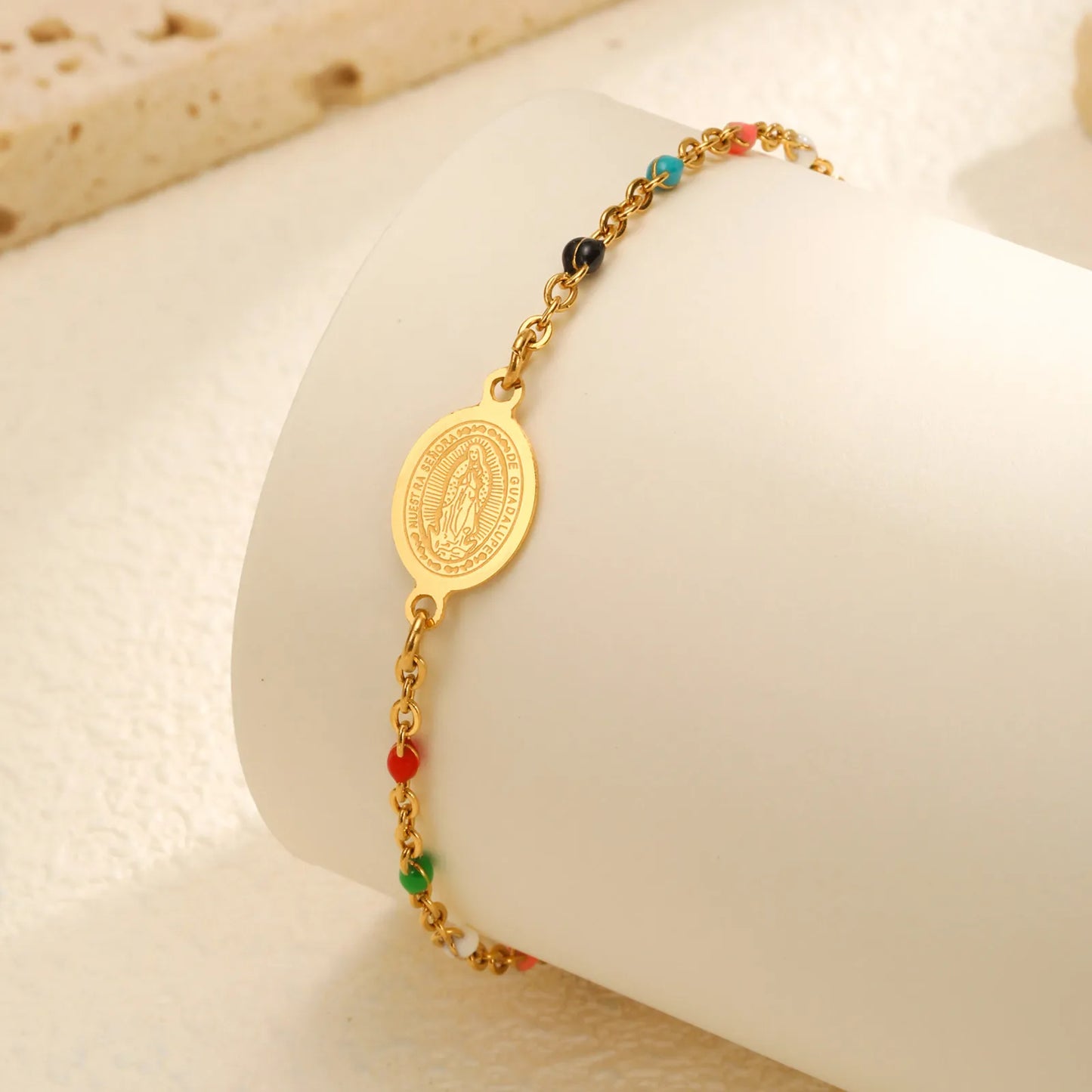Multi Beads Medal Bracelet