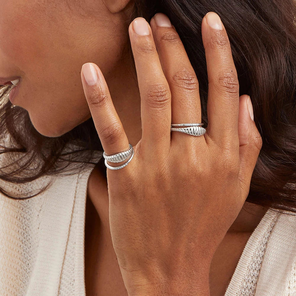 Ripple Metal Ring GD/SV
