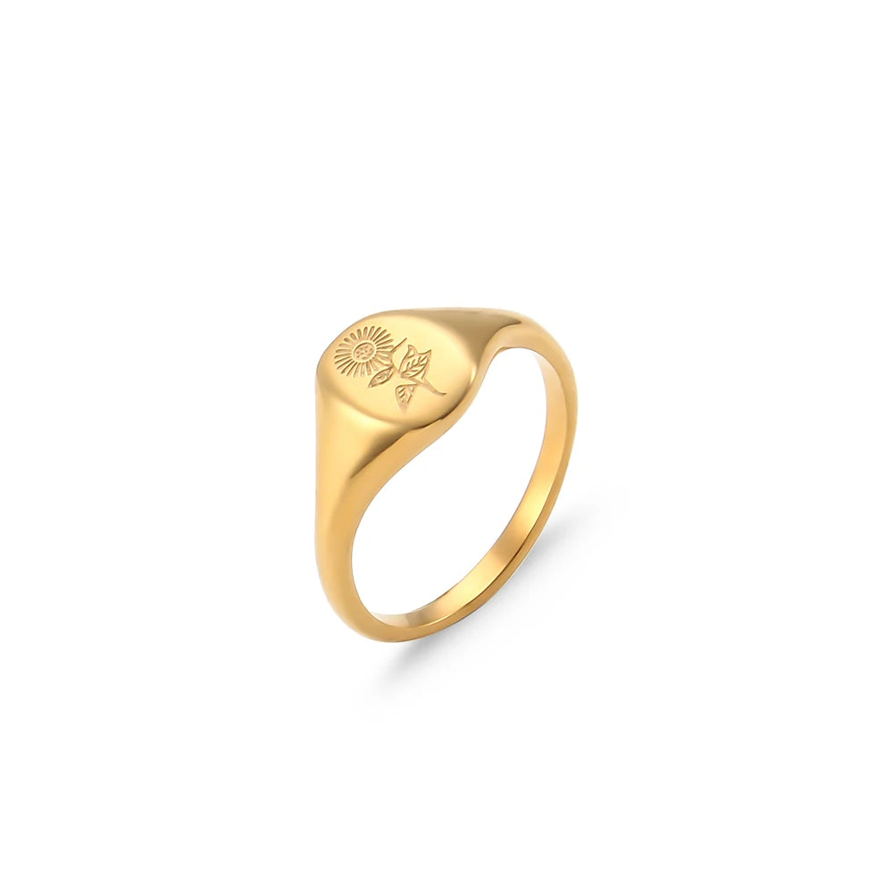 Floral Etched Ring
