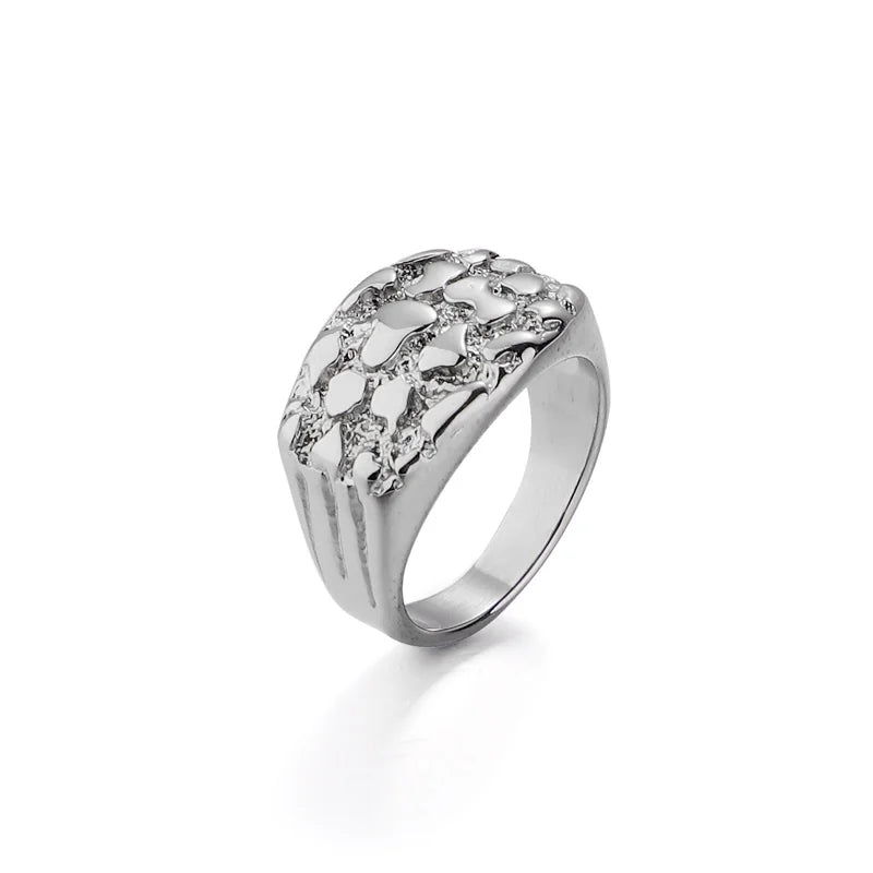 Crushed Texture Signet Ring