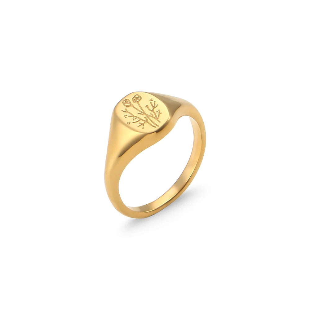Floral Etched Ring