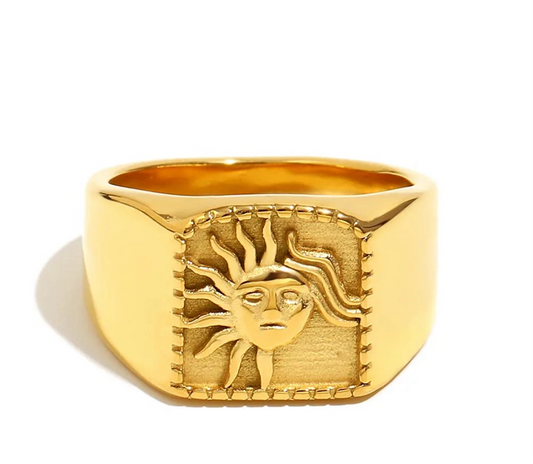 Sun Face Statement Ring