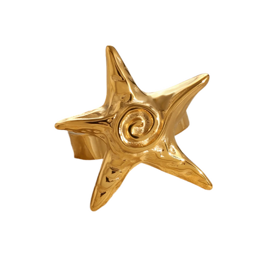 Golden Starfish Statement Ring