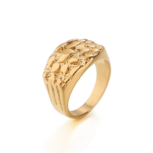 Crushed Texture Signet Ring