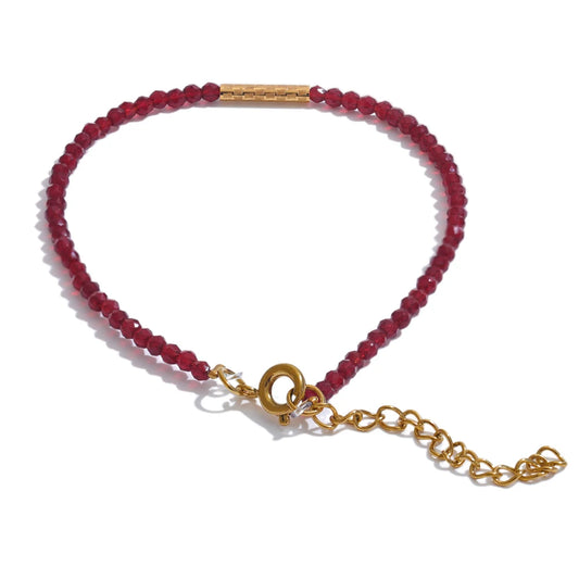 Crimson Glass Bead Bracelet