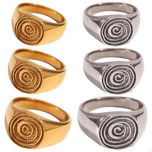 Gold & Silver Spiral Statement Ring